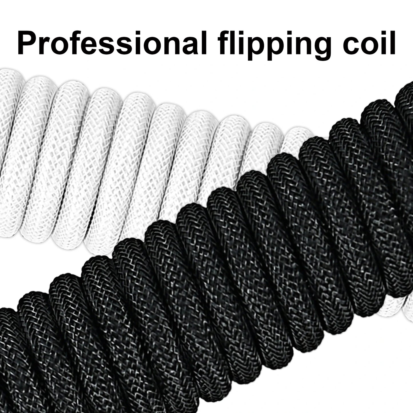 Coiled Keyboard Cable Type C To USB-A Mechanical Keyboard Cable Detachable Metal Aviator Double Sleeved Wire For Gaming Keyboard